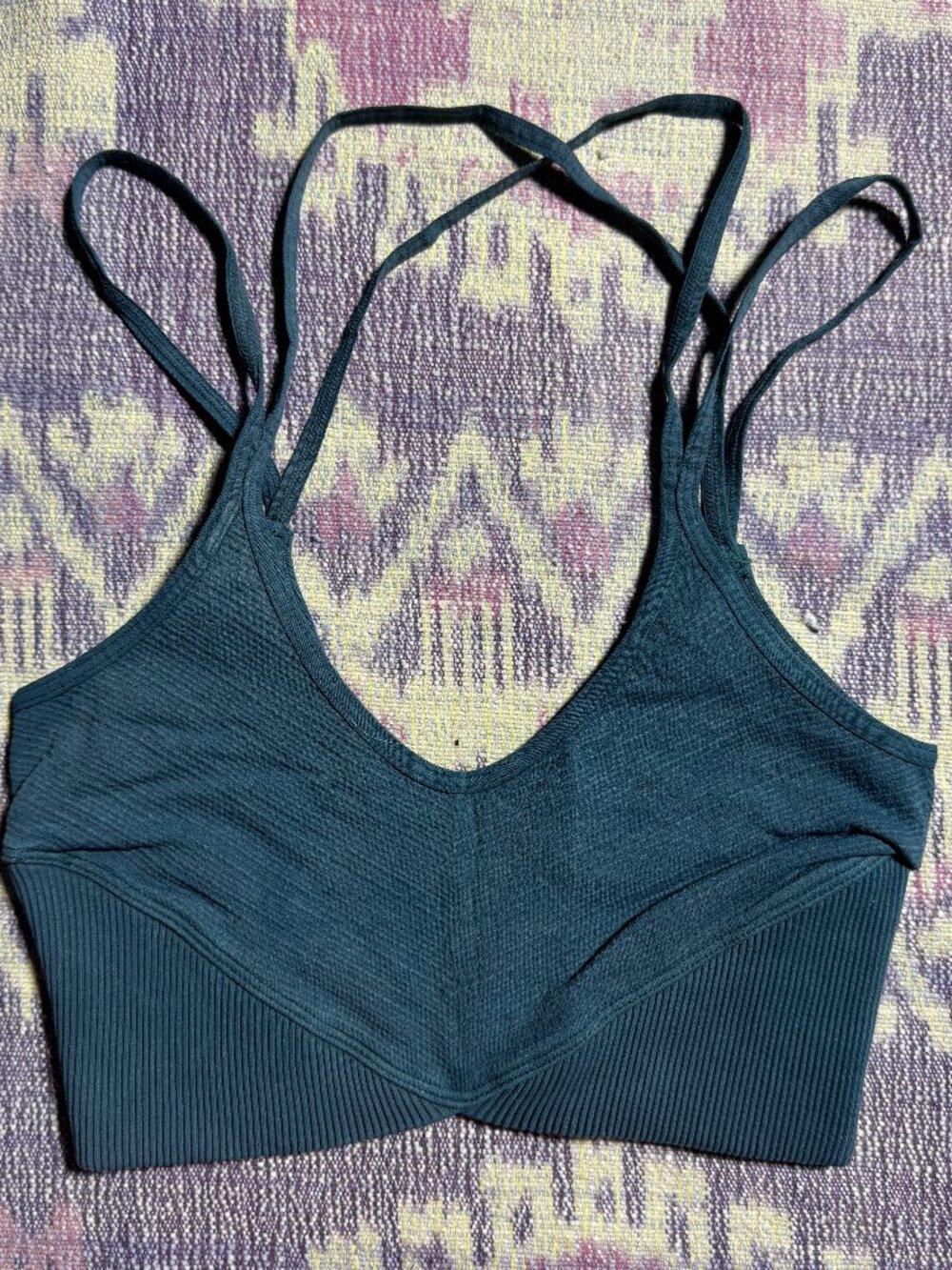 FP Movement Free People Teal Blue Good Karma Bralette Womens Size OS - Picture 3 of 7